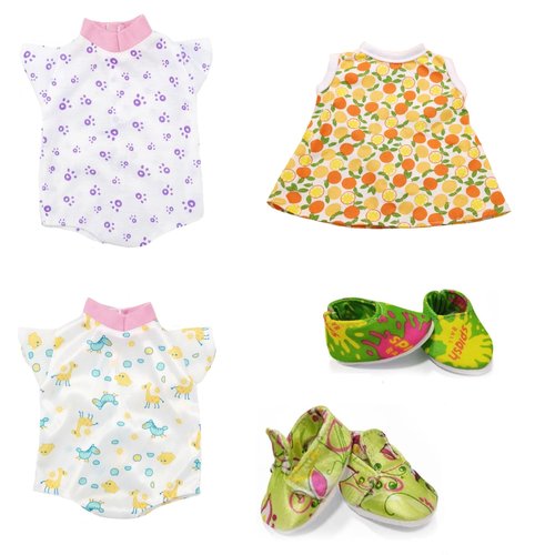 Xunwa Baby Dolls Clothes with Shoes for 12 Inch Dolls Boy ,Reborn Baby Boy Doll Clothes Accessories for 10-12 Inch Alive Baby Dolls (Pattern-6)