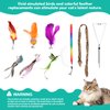 jority Interactive Cat Toys for Bored Indoor Adult Cats Suction Cup Cat Toy Bird Simulation Feather Toys Cat Wands Hanging Cat Toy