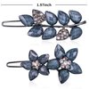 LINXUXIE Elegant Hair Clips for Women and Girls Fashion Sparkly Glitter Rhinestones Hair Barrettes Flower Hairpin Hair Accessoires (Flower&Leaves 2PCS)