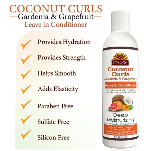 OKAY COCONUT GARDENIA and GRAPEFRUIT LEAVE IN CONDITIONER 8.oz / 237ml