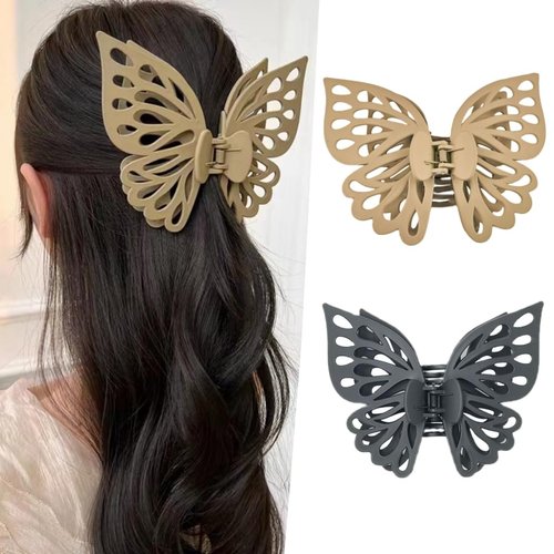 2pcs Butterfly Hair Clips Claw Hair Clips for Thick Hair Matte Hair Clips for Women Strong Hold N...