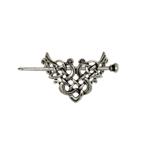 ZHOUMEIWENSP 1Pcs Silver Celtic Vintage Metal Hair Slide Hairpins Minimalist Hair Claw Hair Accessories Celtic Knot Hair Stick for Women and Girls (Style1)