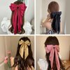 6Pcs Big Bow Hair Clips, BetterJonny Silky Satin Big Bow Barrettes Hair Clip with Long Silky Bows for Girls Women, Adult Teens Hair Accessories…