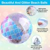 4Pcs Mermaid Beach Ball 16" Glitter Beach Balls Inflatable Confetti Sports Beach Balls Floatable Sequin Beachballs Giant Clear Beach Ball Jumbo Mermaid Pool Toys Summer Water Fun Swimming Party