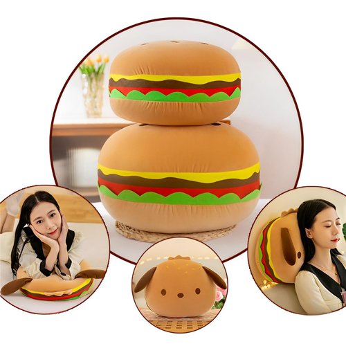 JPORSHU Hamburger French Fries Plush Pillow，Food Plush Stuffed Pillow，Soft Sofa Cushion Plushie Toy，Cartoon Toy Pillow Gifts for Kids