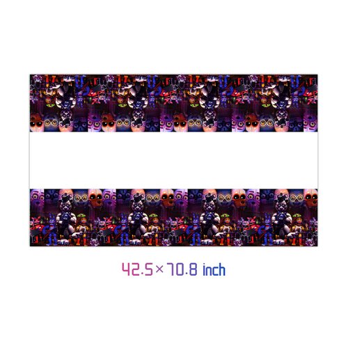 Five Nights Tablecloth Disposable Tablecover Birthday Party Supplies and Decorations for Kid Boy Baby Shower Rectangle Tables 70"X42",2 Pack