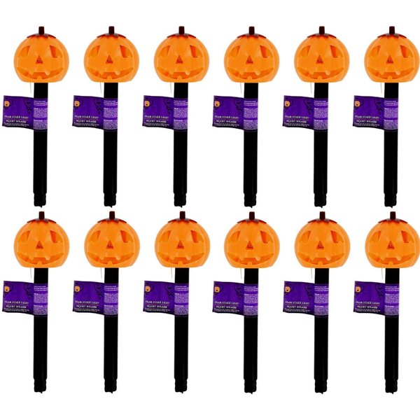 Greenbrier International Halloween Spooky Solar Lights Outdoor Waterproof Security Lights Easy Install Garden Lights for Garden Path Walkway Light (12, JackoLantern Pumpkin)