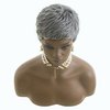 Short Gray Pixie Cut Wigs for Black Women Curly Style with Bangs and Natural Short Curly Wigs for Black Women Synthetic Wig Heat Resistant (Gray Pixie Cut)