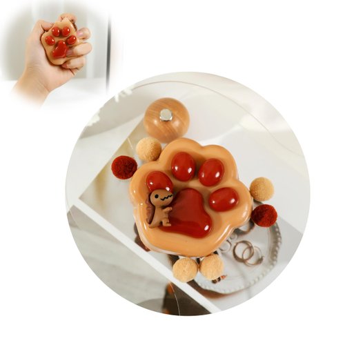 Taba Squishy Cat Paw Squeeze Toys,Sensory Fidget Toy for Your Best Mellow and Chill,Party Favors, Birthday Gift, Squishy Toys for Adults (Chocolate)