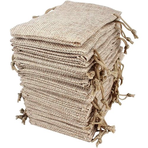 Hapdoo 30 Pack Burlap Bags with Drawstring Gift Bags Jewelry Pouches Sacks for Wedding Party and DIY Craft, 5.5 x 4 Inches, Presents, Festivals