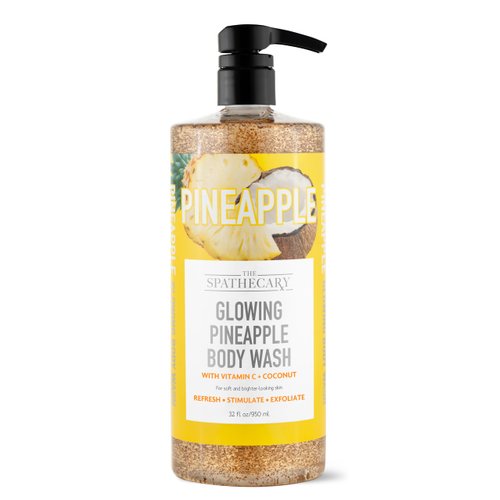The Spathecary Glowing Pineapple Exfoliating Body Wash with Vitamin C and Coconut, 32 oz