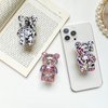 1Pc Multicolor Cute Bear Mobile Phone Finger Holder Mobile Phone Cartoon Foldable Epoxy Sequins 3D Shaped Phone Grip Tok Folding Bracket for Desktop Mobile Phone Accessories