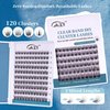 GAQQI Lash Clusters Volume & Fluffy Eyelash Clusters 10-14mm Cluster Lashes 120PCS, Cluster Eyelash Extensions C Curl, Ultra-thin & Soft Clear Band False Lashes Wide Band (WING)