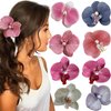 7 Pcs Butterfly Orchid Hairpin Hawaiian Flower Hair Clips Artificial Barrette Headwear for Women Girls Summer Beach Party Wedding Bridal Halloween Party Cosplay Costume Hair Accessories
