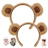 Beviliu 2 Pack Bear Ears, Bear Ears Headband Adult Women's Headbands Face Wash Headband Bear Costume Decoration Suitable for Cosplay
