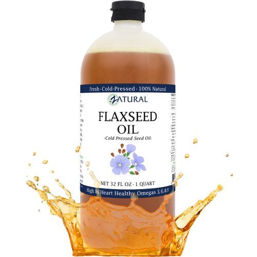 Zatural Flaxseed Oil Organiclly Grown 100% Pure Cold Pressed Omega Rich Fatty Acids 32oz