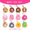 HiUnicorn 24-Pack Mini Stuffed Animals Coin Bags Keychains Pouches for Kids Birthday Zoo Safari Party Favors Goodie Bags Filler
