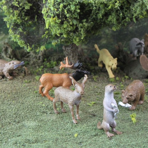 Safari Ltd. North American Wildlife Bulk Bag - Set of Miniature Wildlife Toy Figures - 48 Piece Play Toys for Boys, Girls & Kids Age 3+