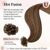 SEGOHAIR U Tip Hair Extensions Human Hair Pre Bonded Extensions Keratin Fusion Extensions K Tip Hair Extensions Real Human Hair Silky Straight Natural 50g/100 Stands 16" Medium Brown Mix Dark Blonde