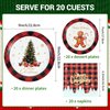 60PCS Christmas Plates and Napkins, Christmas Paper Plates Christmas Plates Disposable Holiday Paper Plates Christmas Tree Plates Christmas Dinnerware Set, Christmas Party Supplies, Serve 20