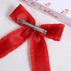 Red Ruffle Ribbon Hair Bow Clips Long Tail for Women Girls 5.5" Big Christmas New Year Satin Tassel Hair Barrettes Toddler Teens Kids Valentines Dress Decor Accessory Gift