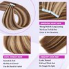 Tape in Hair Extensions Human Hair Color Chocolate Brown and Caramel Blonde Remy Hair 12 Inches 20pcs 40g/pack Straight Seamless Skin Weft Tape in Human Hair Extensions(12inch,#4p27,40g)