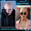 Wavwavw 6 Pcs Bald Caps Makeup Latex Bald Head Wig Cap Bald Hat Cosplay Makeup Costume Accessories for Women Men, Beige and Black