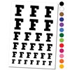 Letter F Uppercase Fun Bold Font Temporary Tattoo Water Resistant Fake Body Art Set Collection - Dark Blue (One Sheet)
