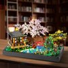 PQKIE Cherry Blossom Tree Building Set,2280 Pcs Japanese Sakura Tree House Pond Building Kit,STEM Cherry Bonsai Tree Building Set, Flower House Micro Blocks Toys, Christmas Gifts for Adults,Kids 8-14+