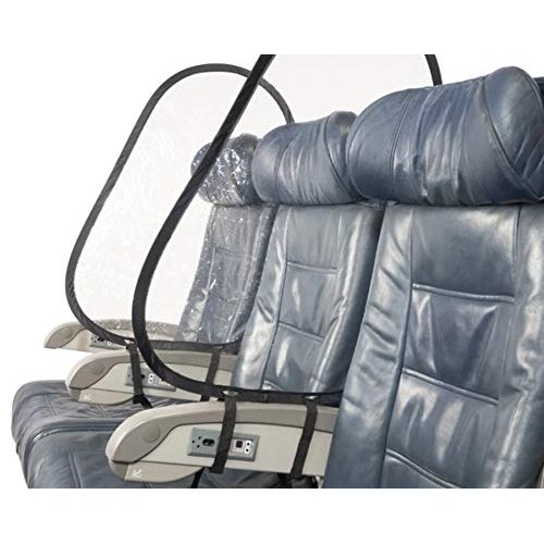 STAUBER Best Sky Shield - Collapsible and Portable Airplane Sneeze Guard - Clear, Temporary, Flexible, Personal Barrier for Passengers (1 Shield)