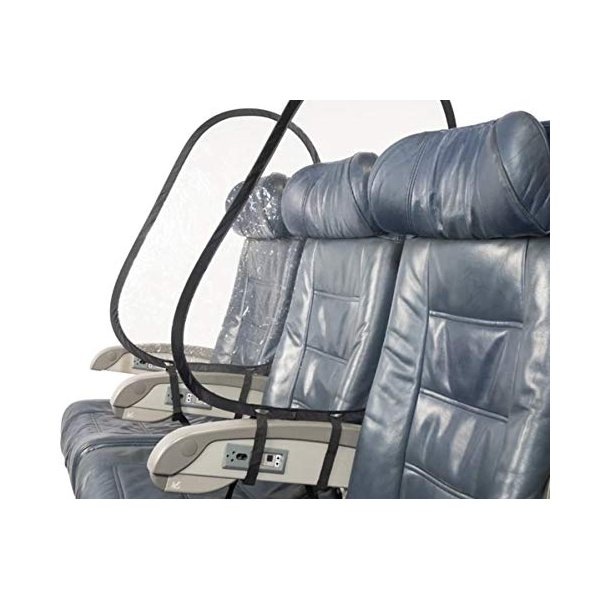 STAUBER Best Sky Shield - Collapsible and Portable Airplane Sneeze Guard - Clear, Temporary, Flexible, Personal Barrier for Passengers (1 Shield)