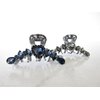 Generic Medium silver metal heart crystal hair claw clip bridal clip medium/fine hair (Primary color: Blue), 1 Count (Pack of 1)