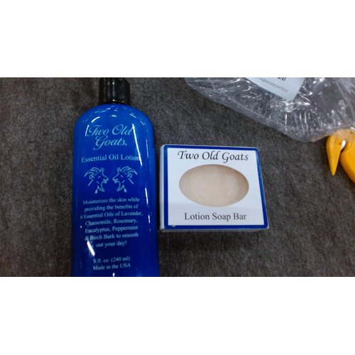 Two Old Goats Essential Lotion 8 Oz. & Soap Bar - for Your Toughest Aches and Pains!
