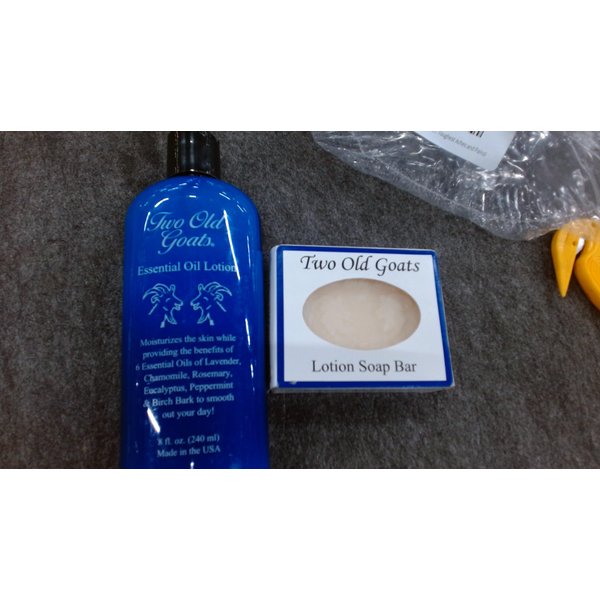 Two Old Goats Essential Lotion 8 Oz. & Soap Bar - for Your Toughest Aches and Pains!