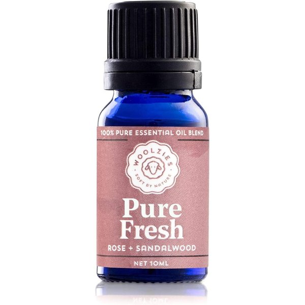 Woolzies Pure Fresh Essential Oil Blend | Rose & Sandalwood Therapeutic Grade Oil Blend | Use with Wool Dryer Balls or Oil Diffuser (10 ML)