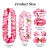 DOCILA 8 Pcs Pink Hawaiian Flower Leis Women Men Tropical Floral Leis Crown Hawaii Luaus Party Flower Garland Bracelet Set May Day Leis Headbands Summer Beach Graduation Party Favors Accessories
