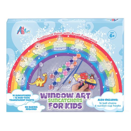Stained Glass Kits for Kids - Suncatcher Kits for Kids with Suncatcher Window Art for Kids Ages 6-8 Paint Window Art for Kids with Window Paint Window Art Kits for Kids Makes 16 Suncatcher Keychains