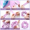 Chuangdi 12 Pieces Velvet Fabric 12 Colors Velvet Hair Scrunchies Making Kit with 1 m Elastic Hair Bands Hair Tie Ropes for Women DIY Hair Scrunchies Supplies