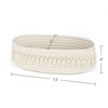 Dahey Woven Basket Macrame Storage Basket for Toilet Tank Top Boho Bathroom Decor Toilet Paper Basket for Bathroom Organizing, Gift Baskets Empty for Counter Table Bedroom Living Room Nursery, White