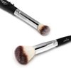 NMKL38 Double Ended Complexion Brush Face Concealer Powder Makeup Brush, Blending Liquid Foundation, Cream Cosmetics - Black Handle, Vegan Brush, Cruelty Free