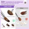 SAVILAND Kolinsky Acrylic Nail Brush Set: Size 6,10,14 Professional Nail Brushes Cleaner Manicure Tool for Acrylic Application Acrylic Powder Nail Extension 3D Nail Carving for Nail Art DIY