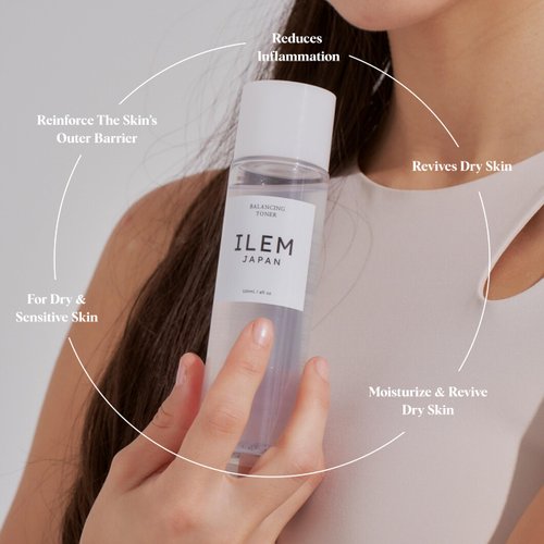 ILEM JAPAN Toner for Glowing Skin, Dry & Sensitive Skin | Hydrating Toner| Deeply Refresh| Hydrated Skin, for Women & Men| 120 ml