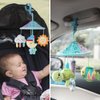 Baby pram Mobile Toys, Car roof Handle Toys with Soft Rattle for 0 Months+ (Sky)