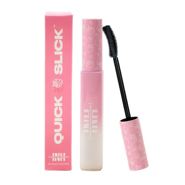 INH Hair Mascara for Flyaways | Quick Slick Hair Finishing Stick for Flyaways, Frizz Control, & Slick Back Look | Non Greasy & Non Comedogenic Smoothing Serum & Frizz Tamer Wand | Strawberry Jam, 18ml