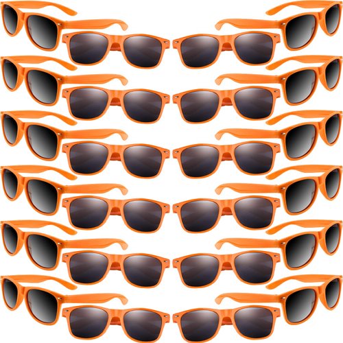 MIAHART 24 Pack Kids Sunglasses Party Glasses Bulk Goody Bag Fillers for Boys and Girls Birthday Party Summer Party Supplies, Orange