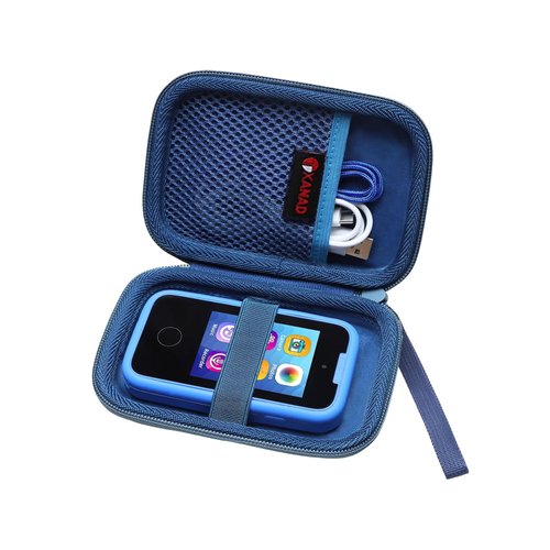 XANAD Kids Smart Phone Case for Joozfee/Kikapabi/Dancingcow/Prysyedawn, Learning Toys Holder for Toddler Play Cell Phone, SD Card, Lanyard and Cable Accessories - Blue(Case Only)