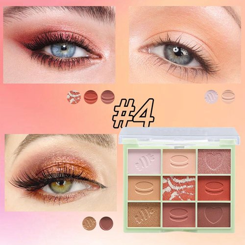 9Colors Glitter&Matte Eyeshadow Palette, Glitter Shimmer Sparkly Eye Shadow Palette Makeup, Warm Pastel Eyeshadows Palette Long Lasting Waterproof Naturing-Looking Women Girls Eye Shadow (4#)