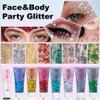 Drawdart Face & Body Glitter, Cosmetic-Grade Glitter Gel- Singer Concerts Disco Festival Rave Accessories, Chunky Hair Sparkling Glitter Gel for Women, Vegan & Cruelty Free- 50ml (White)