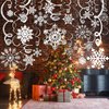 Zayvor 42CT Christmas Snowflake Hanging Swirl Decorations,Christmas Hanging Ceiling Streamers Snowflake Hanging Swirls and Strings Decoration, Winter Party Wonderland Xmas Holiday Decor Supplies