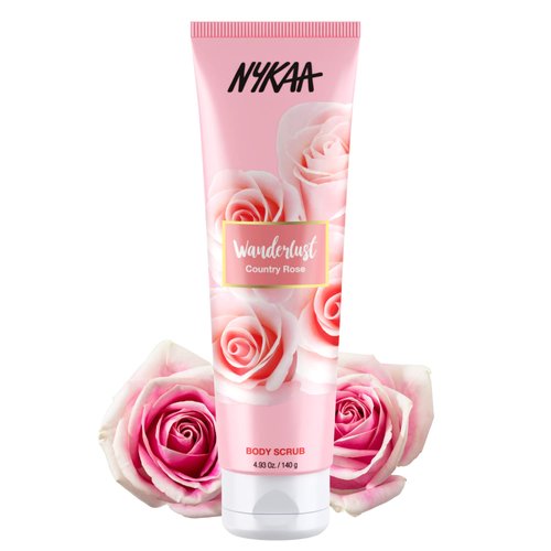 Nykaa Wanderlust Country Rose Body Scrub - Nourishing, Gentle Exfoliator With Aloe Vera For Smooth Skin (4.93 Oz)